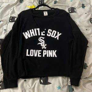 Victoria Secret PINK White Sox crop sweatshirt size L